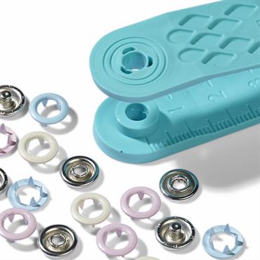 Prym Love Bottoni press. Jersey Color 8mm rosa/blu ch./p